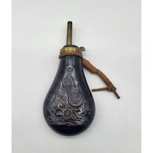 Vintage Decorative Civil War Style Gun Powder Flask For Muzzle Loading